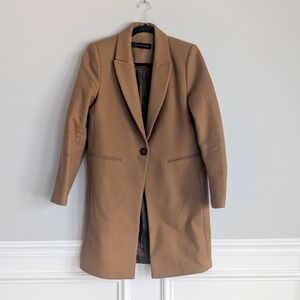 Zara Woman Wool Blend Tench Peacoat Style Coat - Medium